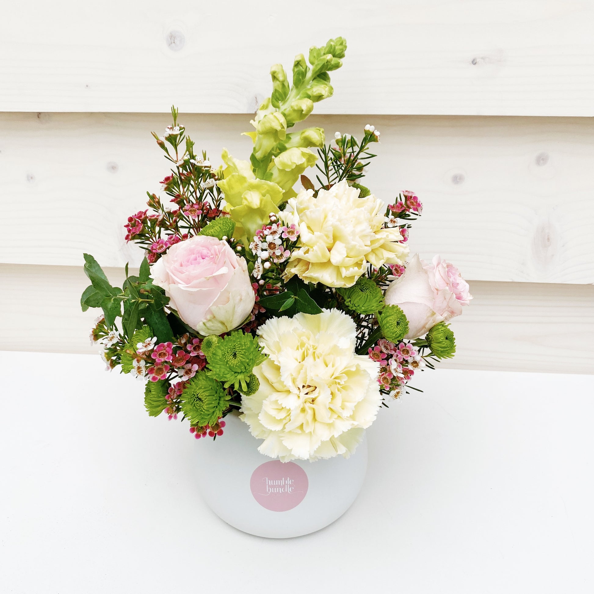 White Mini Pot Flower Arrangement