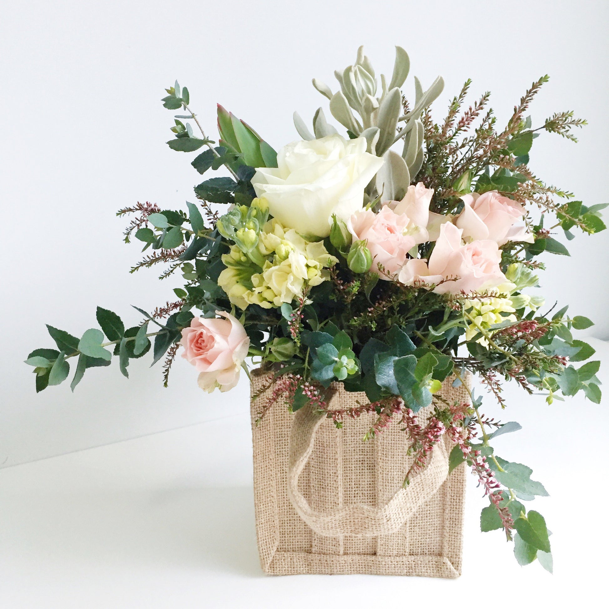 Pretty little arrangement of Hessian Bag Bundle